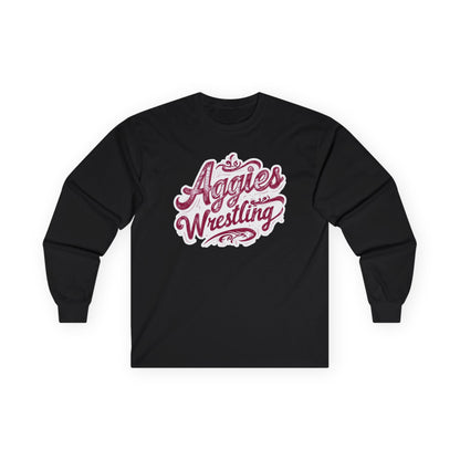 Adult Long Sleeve Tee \ Hamilton Aggies Wrestling \ HAWG2