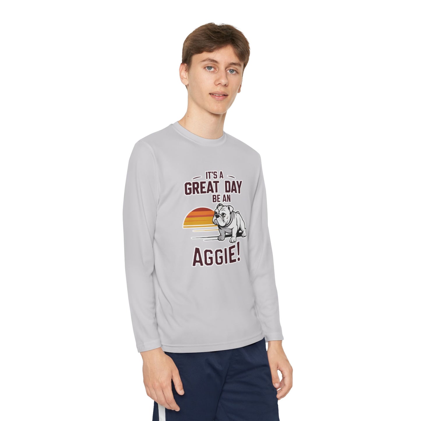 Youth Long Sleeve Tee \ It's a Great Day to be an Aggie! \ GDA3
