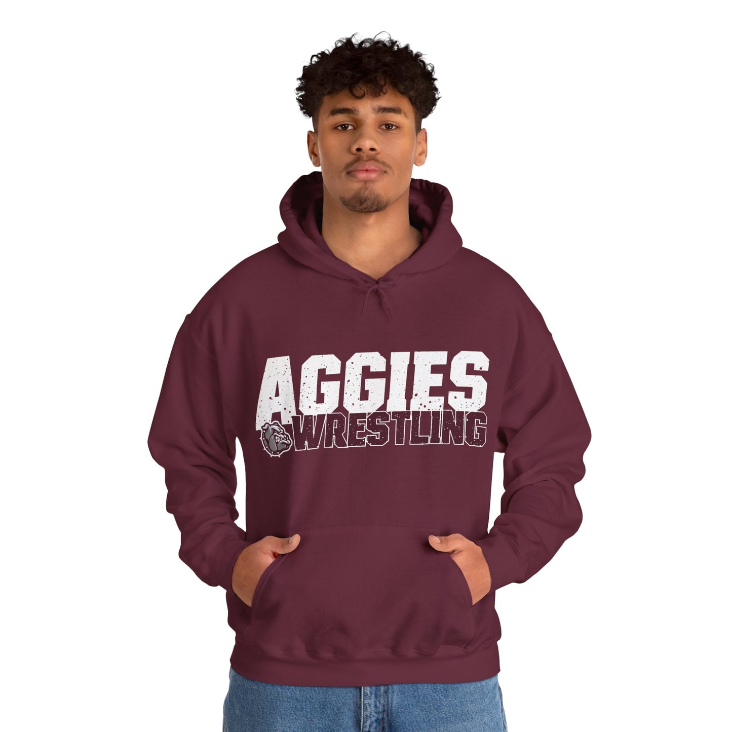 Adult Hoodie Sweatshirt \ Hamilton Aggies Wrestling \ HAW3