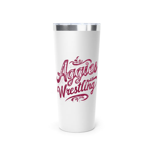 22oz Copper Insulated Tumbler \ Hamilton Aggies Wrestling \ HAWG2