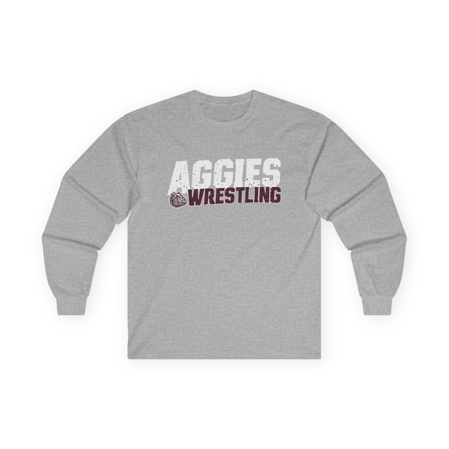 Adult Long Sleeve Tee \ Hamilton Aggies Wrestling \ HAW3