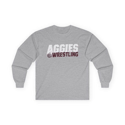 Adult Long Sleeve Tee \ Hamilton Aggies Wrestling \ HAW3