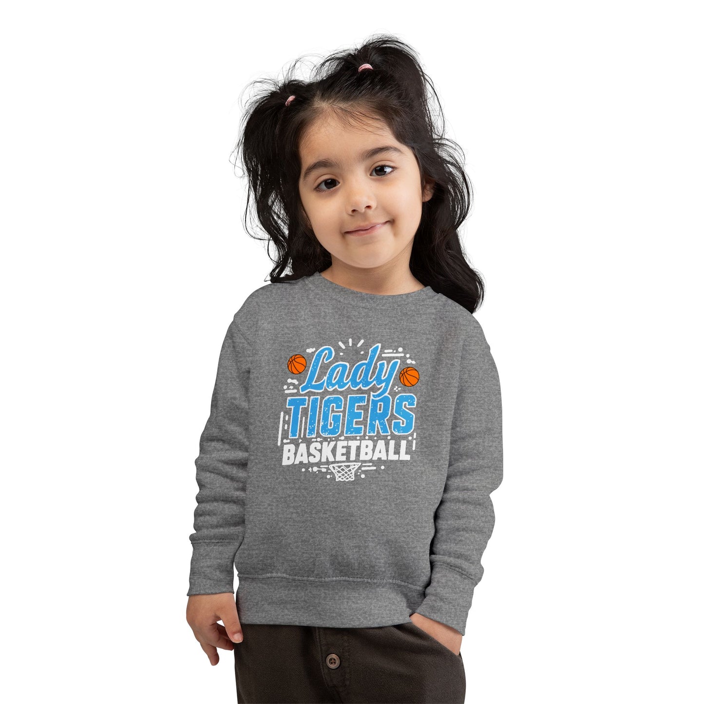 Toddler Crewneck Sweatshirt \ Brilliant Tigers Basketball \ BTBKG1