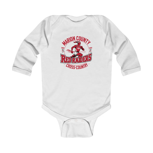 Long Sleeve Baby Bodysuit \ Marion County Red Raiders Cross-Country \ MCCC2