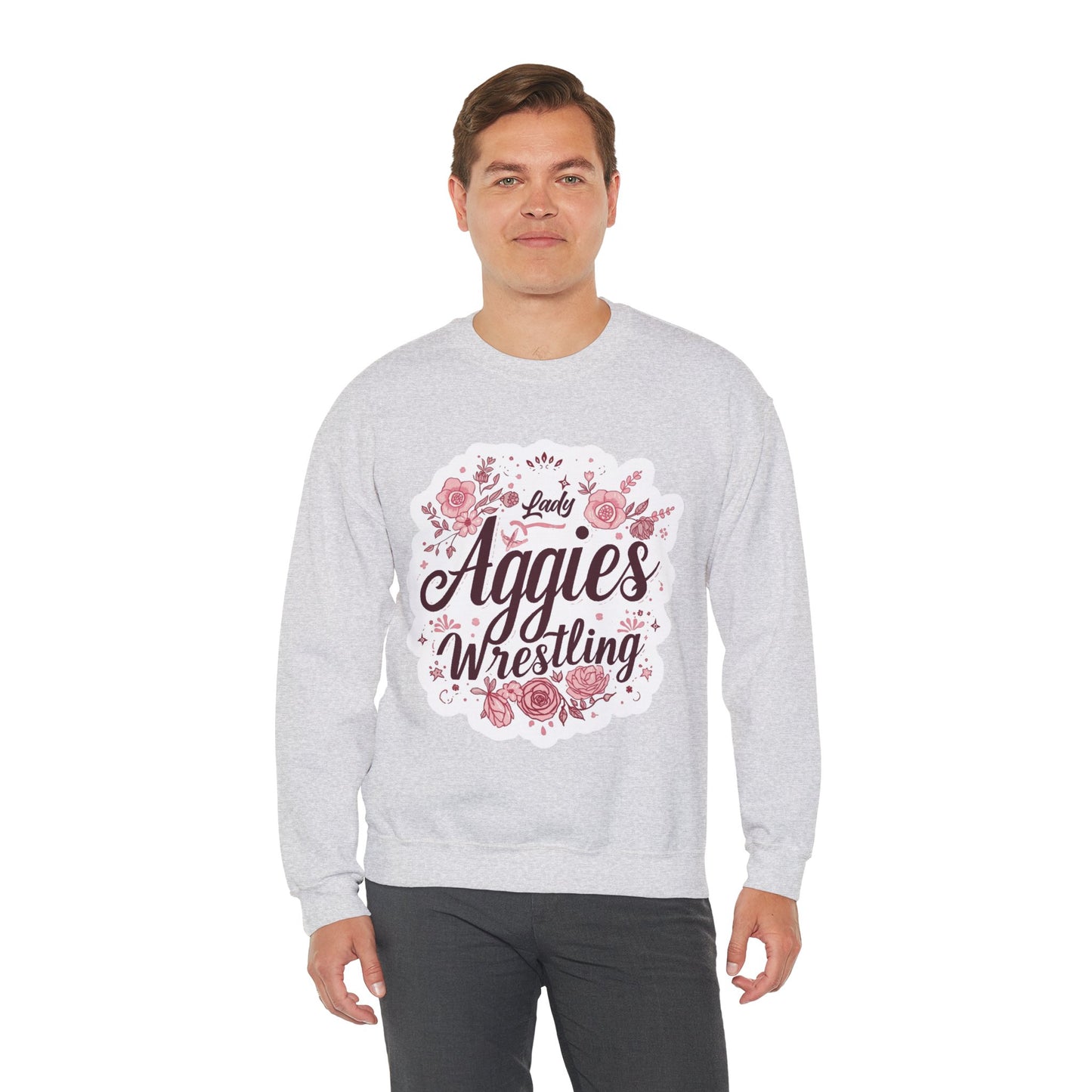 Adult Crewneck Sweatshirt \ Hamilton Aggies Wrestling \ HAWG1