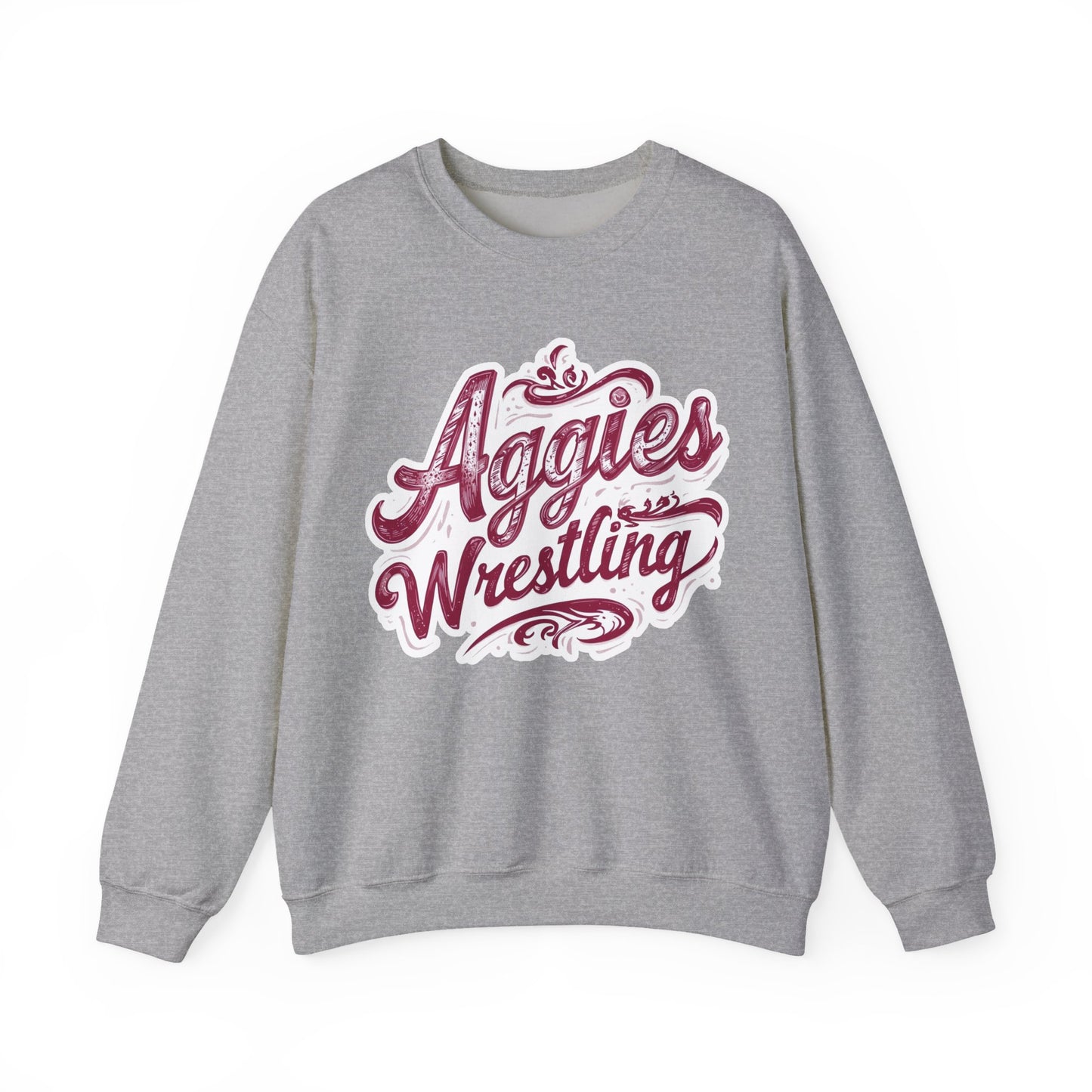 Adult Crewneck Sweatshirt \ Hamilton Aggies Wrestling \ HAWG2