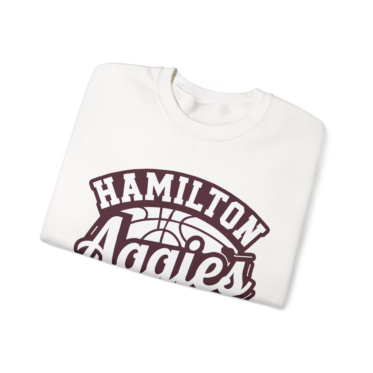Adult Crewneck Sweatshirt \ Hamilton Aggies Basketball \ HABKG1