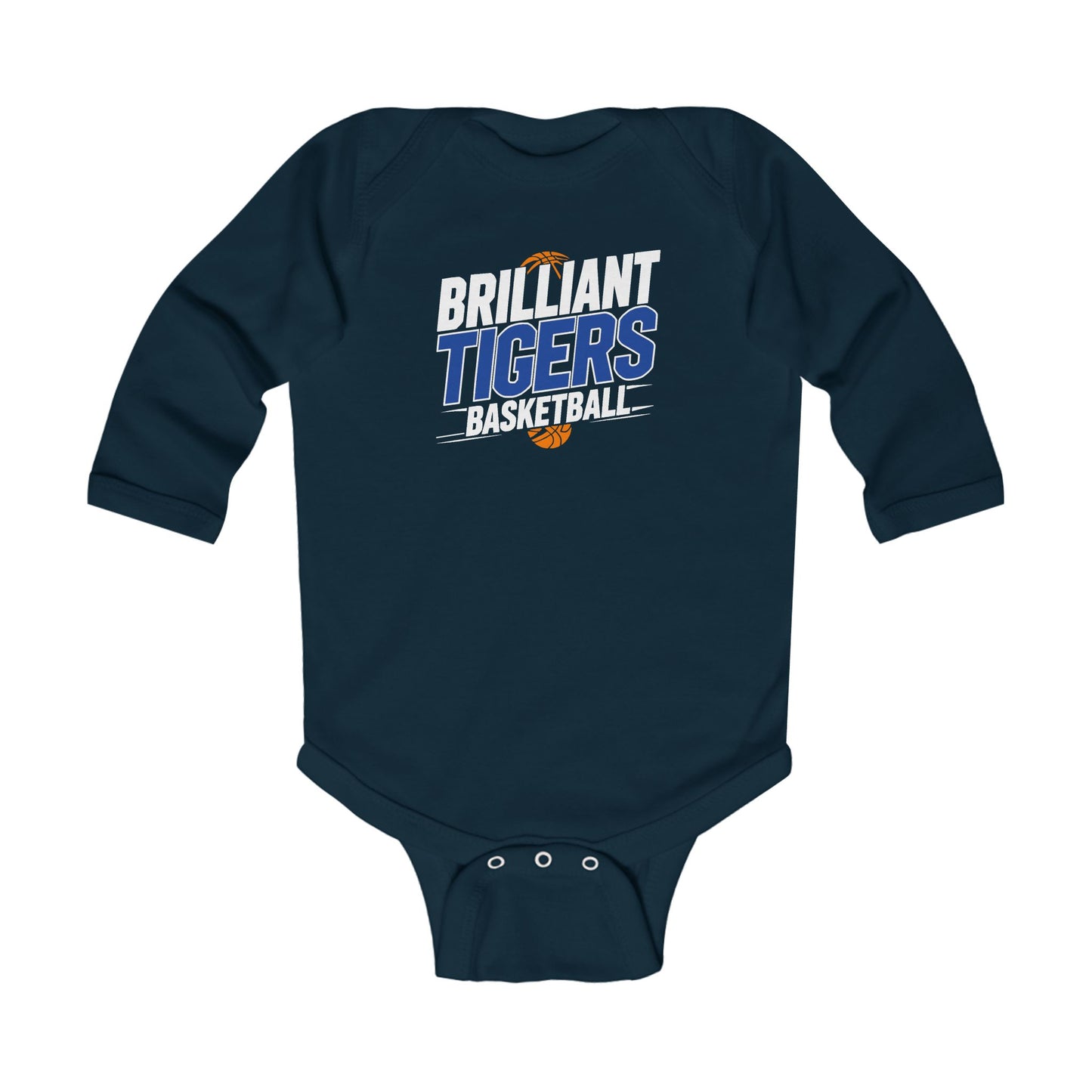 Long Sleeve Baby Bodysuit \ Brilliant Tigers Basketball \ BTBK1