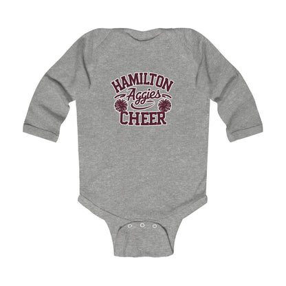 Long Sleeve Baby Bodysuit \ Hamilton Aggies Cheer \ Style HAC2