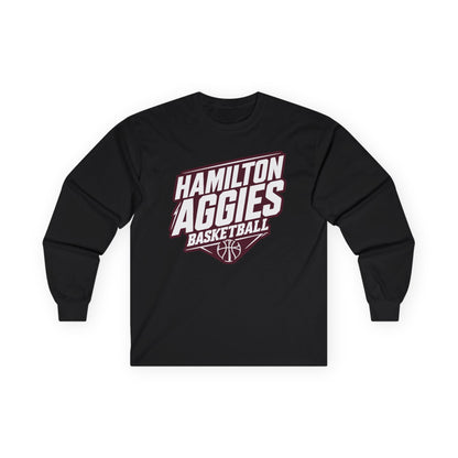 Adult Long Sleeve Tee \ Hamilton Aggies Basketball \ HABB2