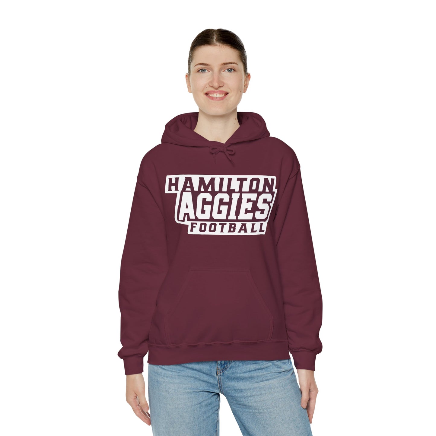 Adult Hoodie Sweatshirt \ Hamilton Aggies Football \ HAF1