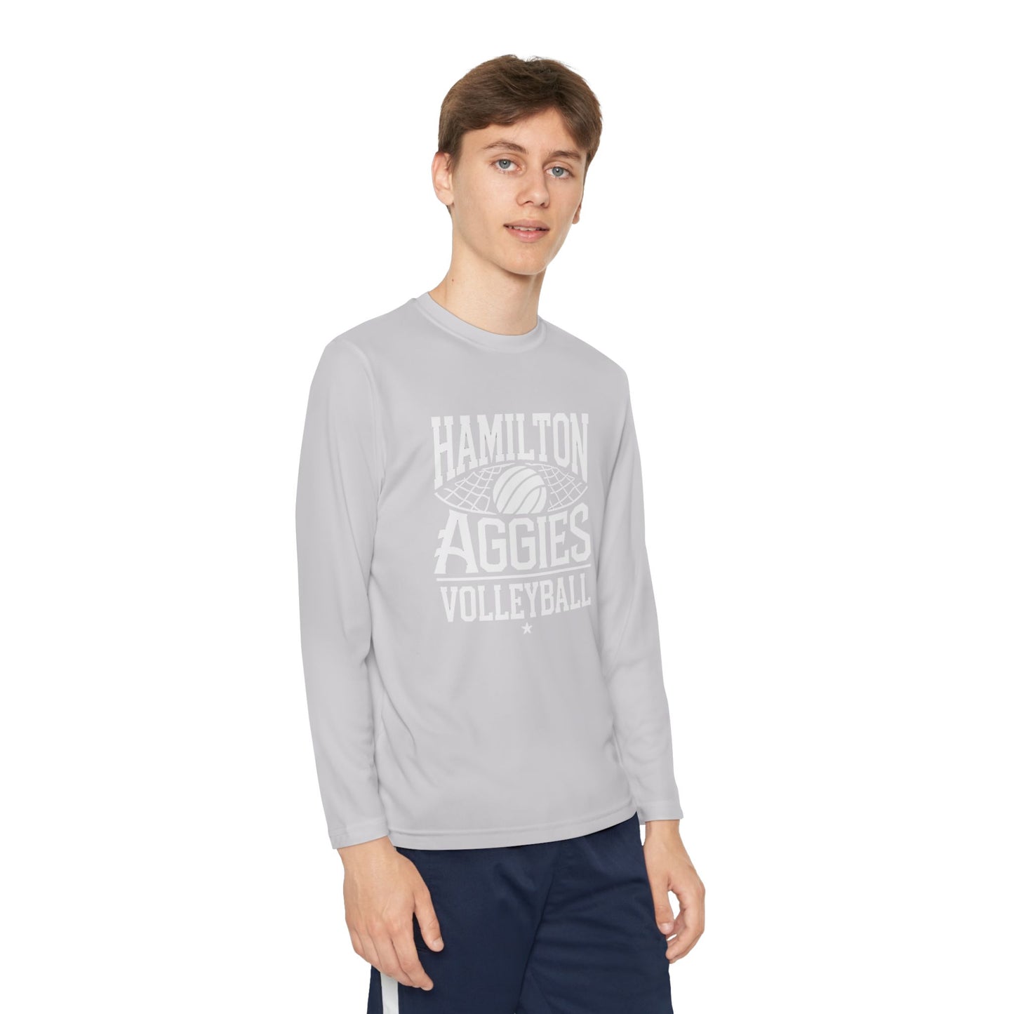 Youth Long Sleeve Tee \ Hamilton Aggies Volleyball \ HAV2