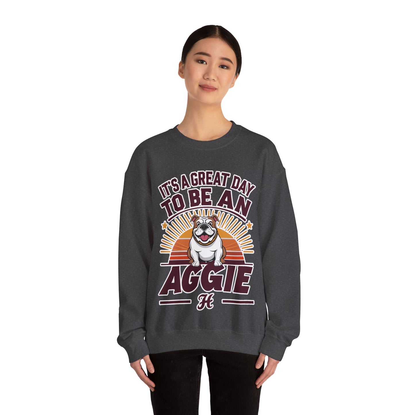 Adult Crewneck Sweatshirt \ It's a Great Day to be an Aggie! \ GDA3