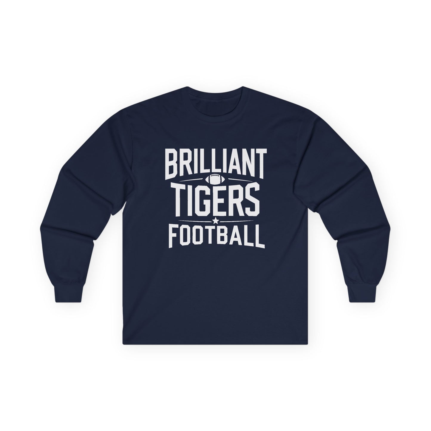 Adult Long Sleeve Tee \ Brilliant Tigers Football \ BTF1