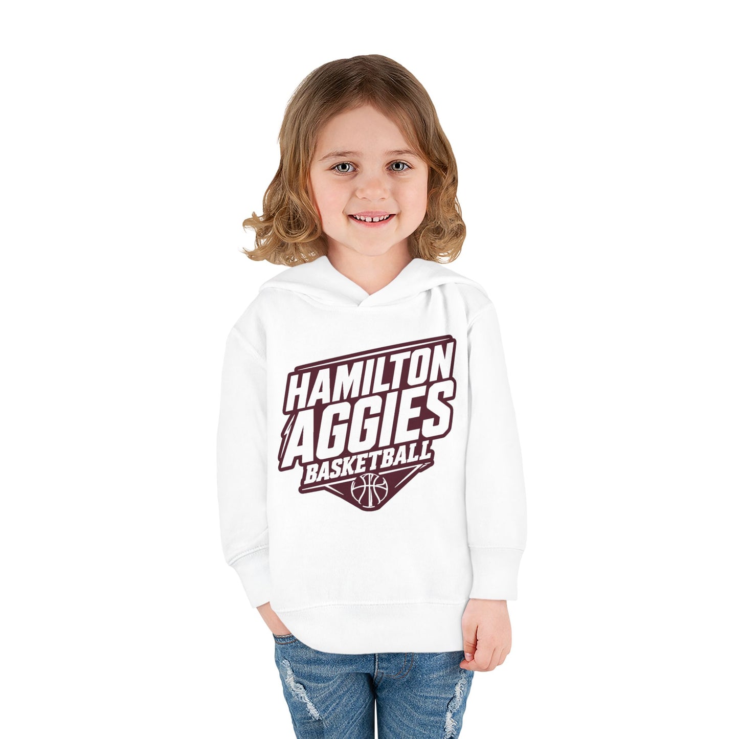Toddler Hoodie Sweatshirt \ Hamilton Aggies Basketball \ HABB2