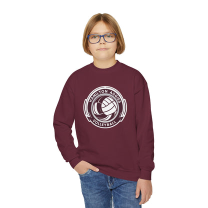 Youth Crewneck Sweatshirt \ Hamilton Aggies Volleyball \ HAV1