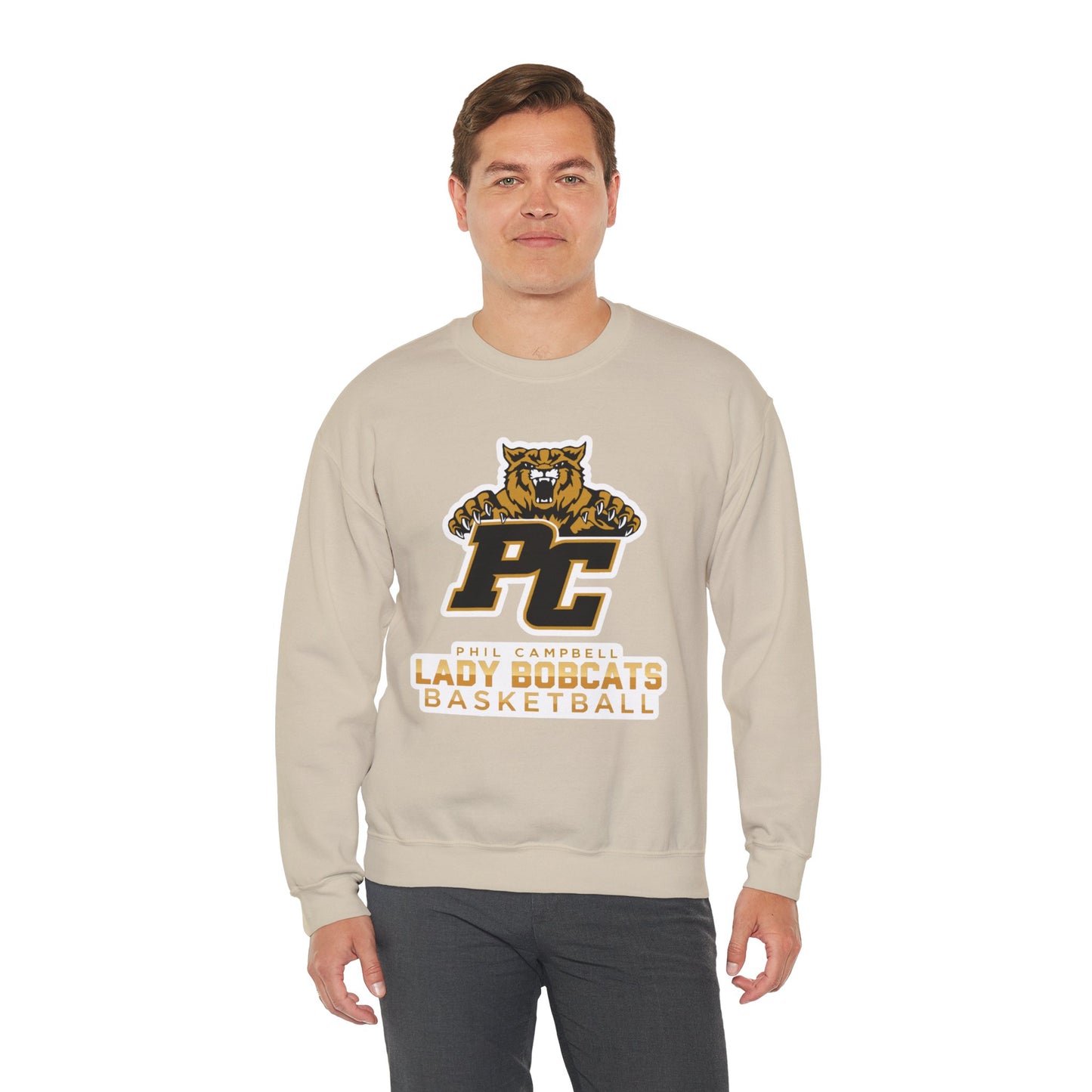Adult Crewneck Sweatshirt \ Phil Campbell Bobcats Basketball \ PCBBKG1
