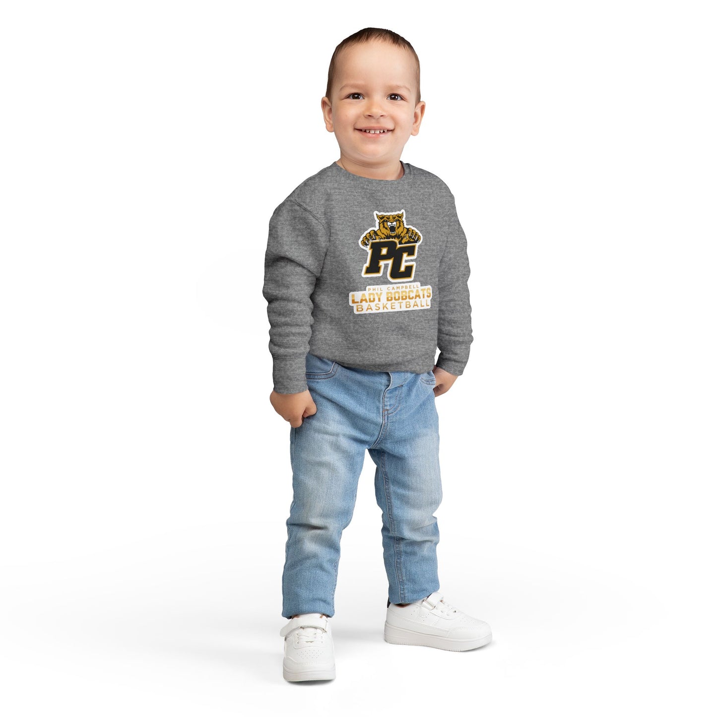 Toddler Crewneck Sweatshirt \ Phil Campbell Bobcats Basketball \ PCBBKG1