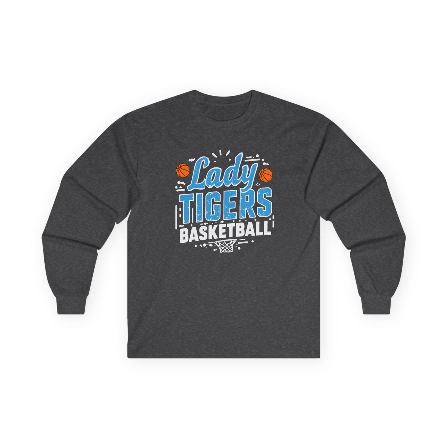 Adult Long Sleeve Tee \ Brilliant Tigers Basketball \ BTBKG1