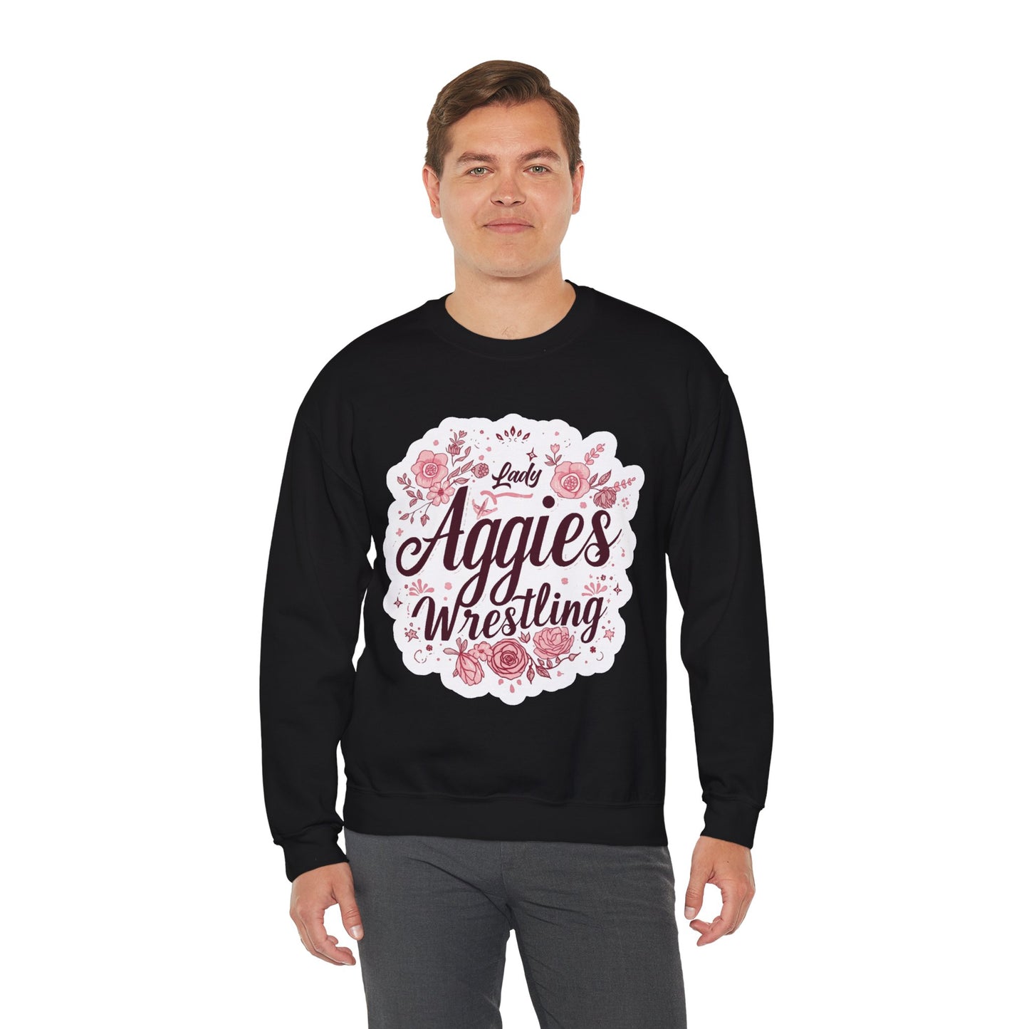 Adult Crewneck Sweatshirt \ Hamilton Aggies Wrestling \ HAWG1