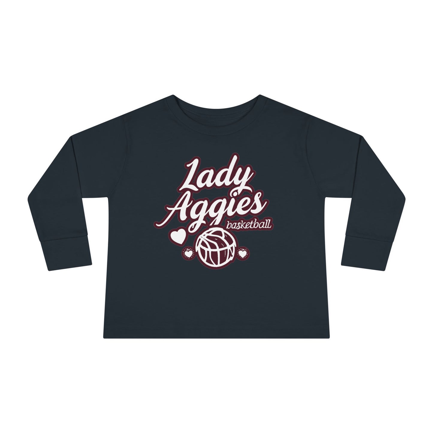 Toddler Long Sleeve Tee \ Hamilton Aggies Basketball \ HABBG2