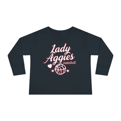 Toddler Long Sleeve Tee \ Hamilton Aggies Basketball \ HABBG2