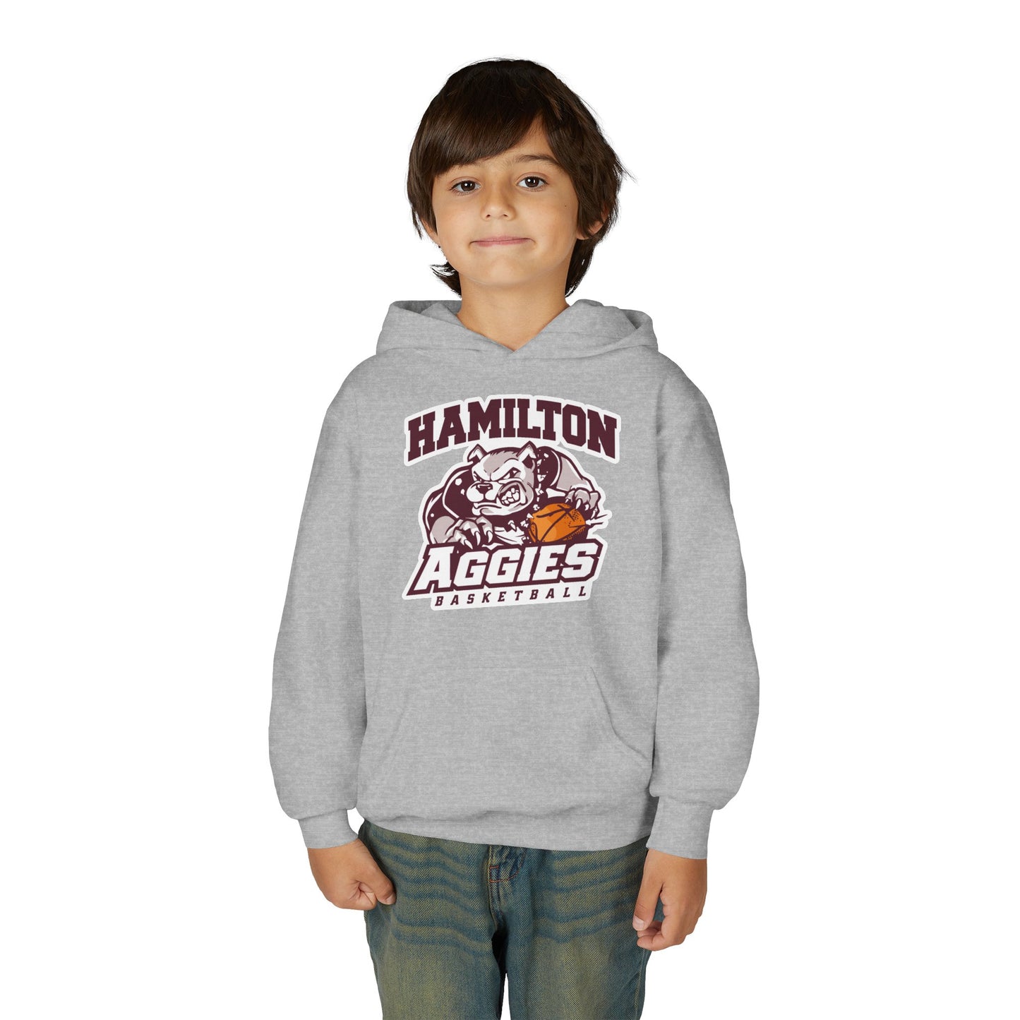 Youth Hoodie Sweatshirt \ Hamilton Aggies Basketball \ HABB1