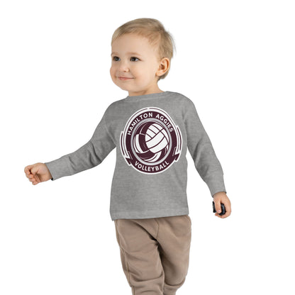 Toddler Long Sleeve Tee \ Hamilton Aggies Volleyball \ HAV1