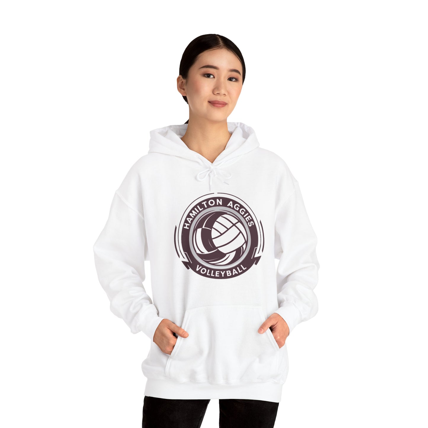 Adult Hoodie Sweatshirt \ Hamilton Aggies Volleyball \ HAV1