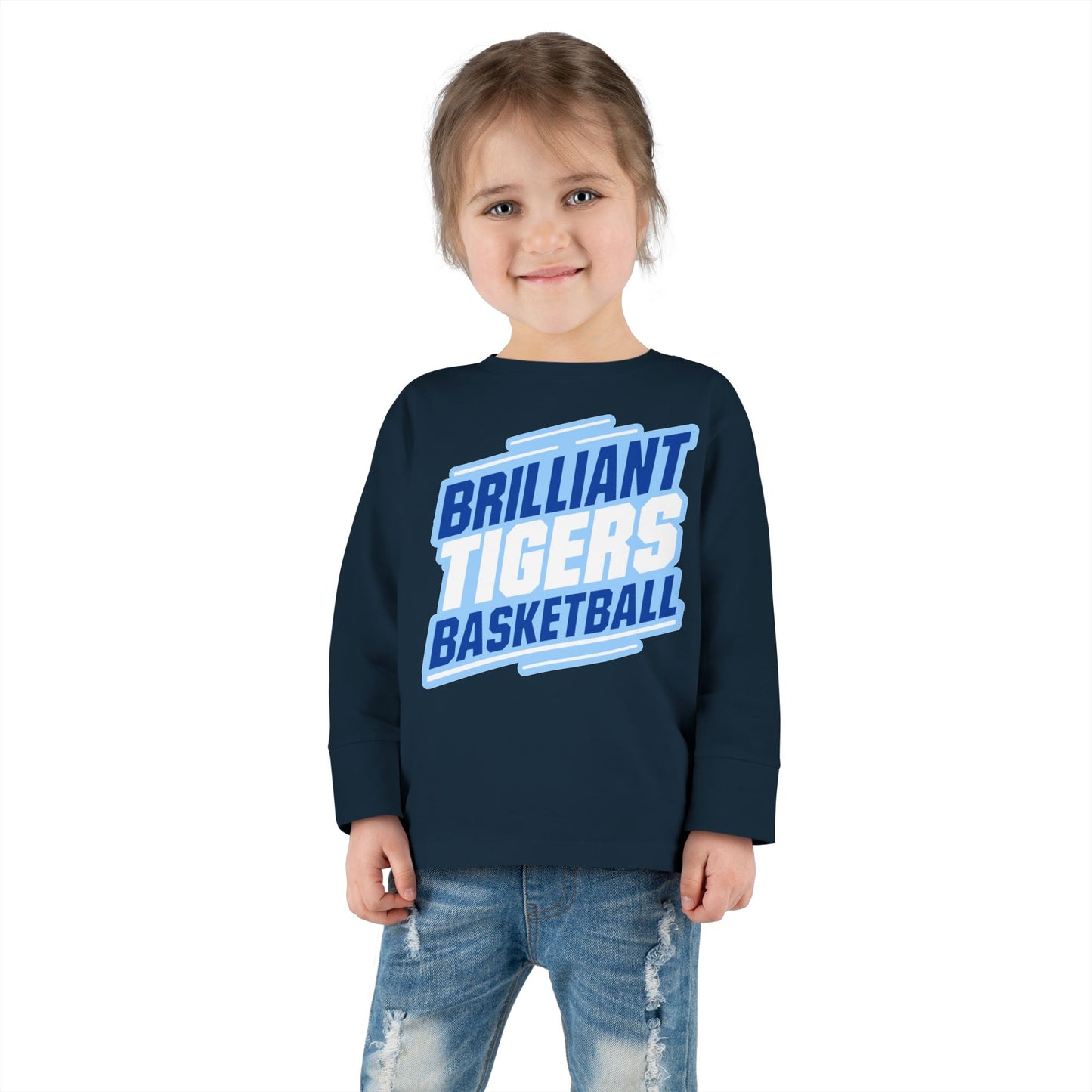 Toddler Long Sleeve Tee \ Brilliant Tigers Basketball \ BTBK2