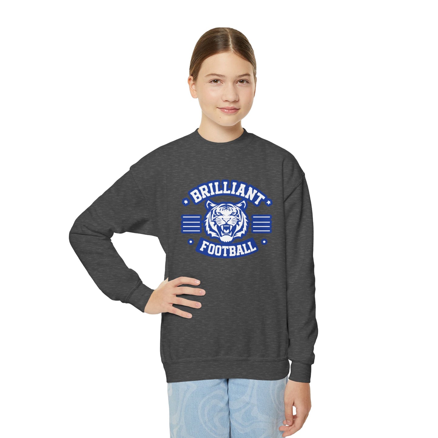 Youth Crewneck Sweatshirt \ Brilliant Tigers Football \ BTF2