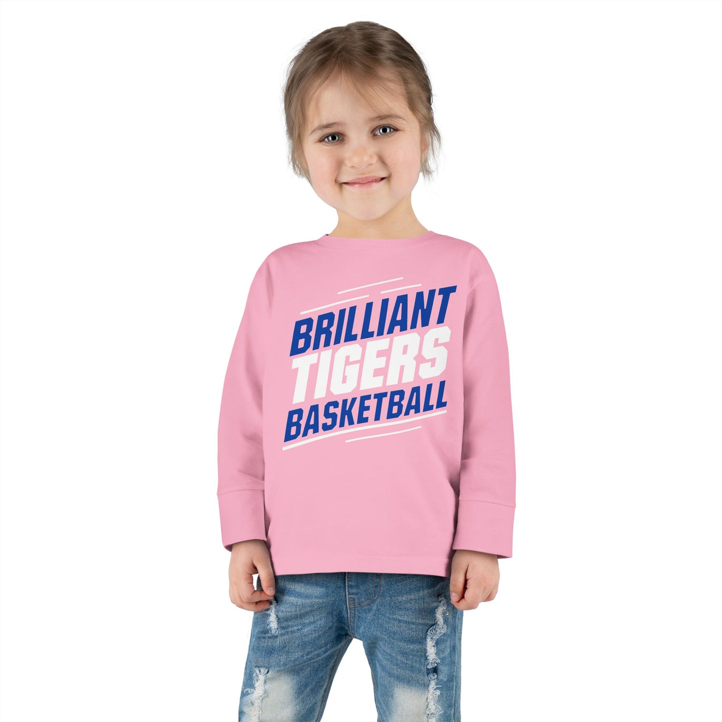 Toddler Long Sleeve Tee \ Brilliant Tigers Basketball \ BTBK2