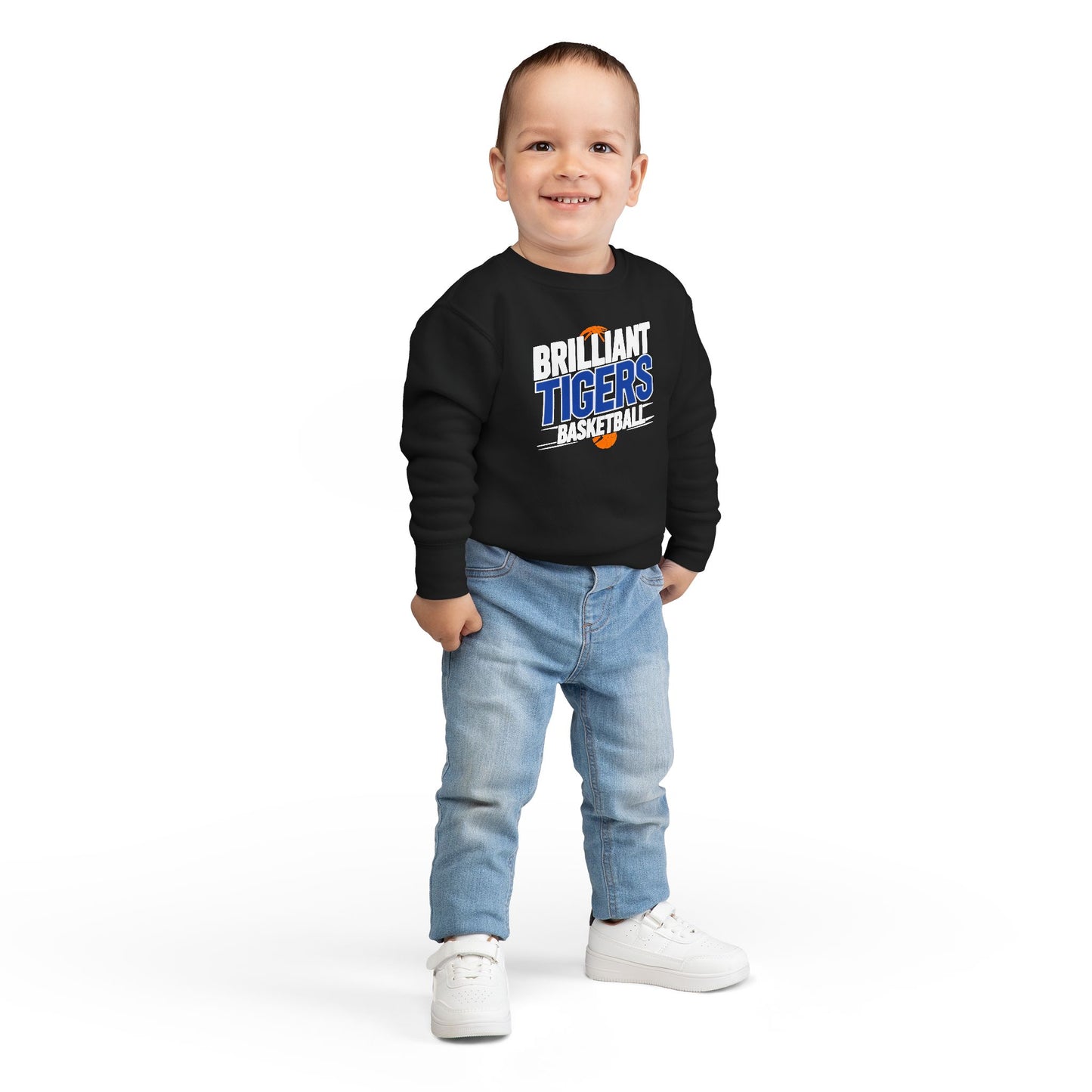 Toddler Crewneck Sweatshirt \ Brilliant Tigers Basketball \ BTBK1