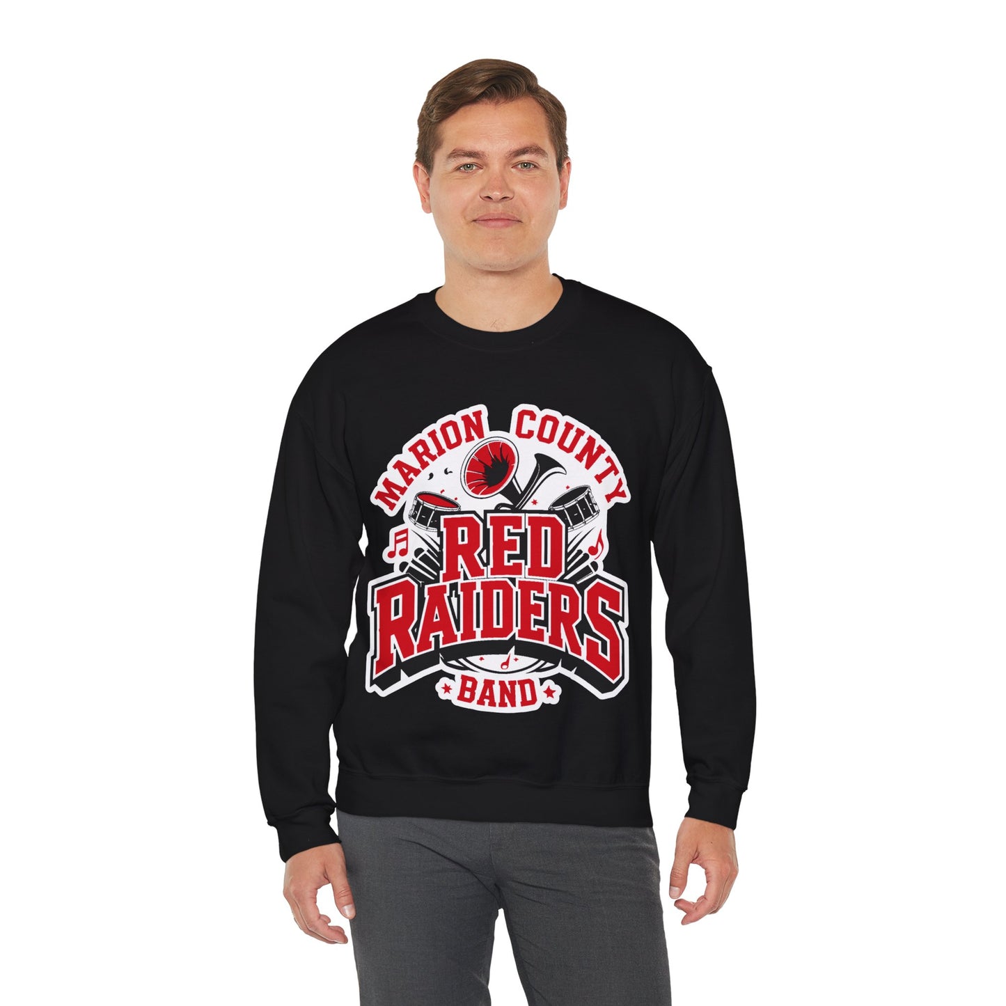 Adult Crewneck Sweatshirt \ Marion County Red Raiders Band \ MCB2