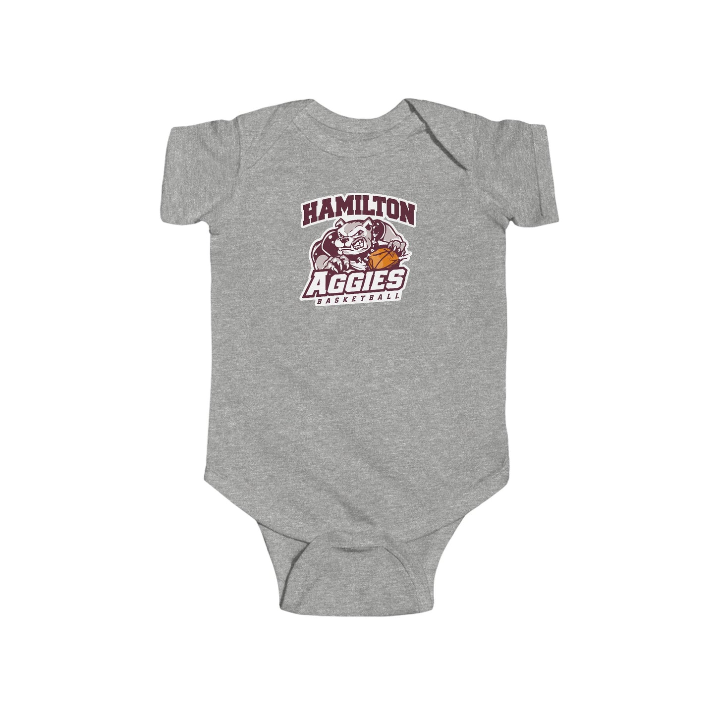 Short Sleeve Baby Bodysuit \ Hamilton Aggies Basketball \ HABB1