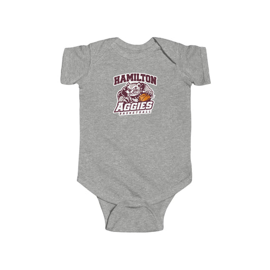 Short Sleeve Baby Bodysuit \ Hamilton Aggies Basketball \ HABB1