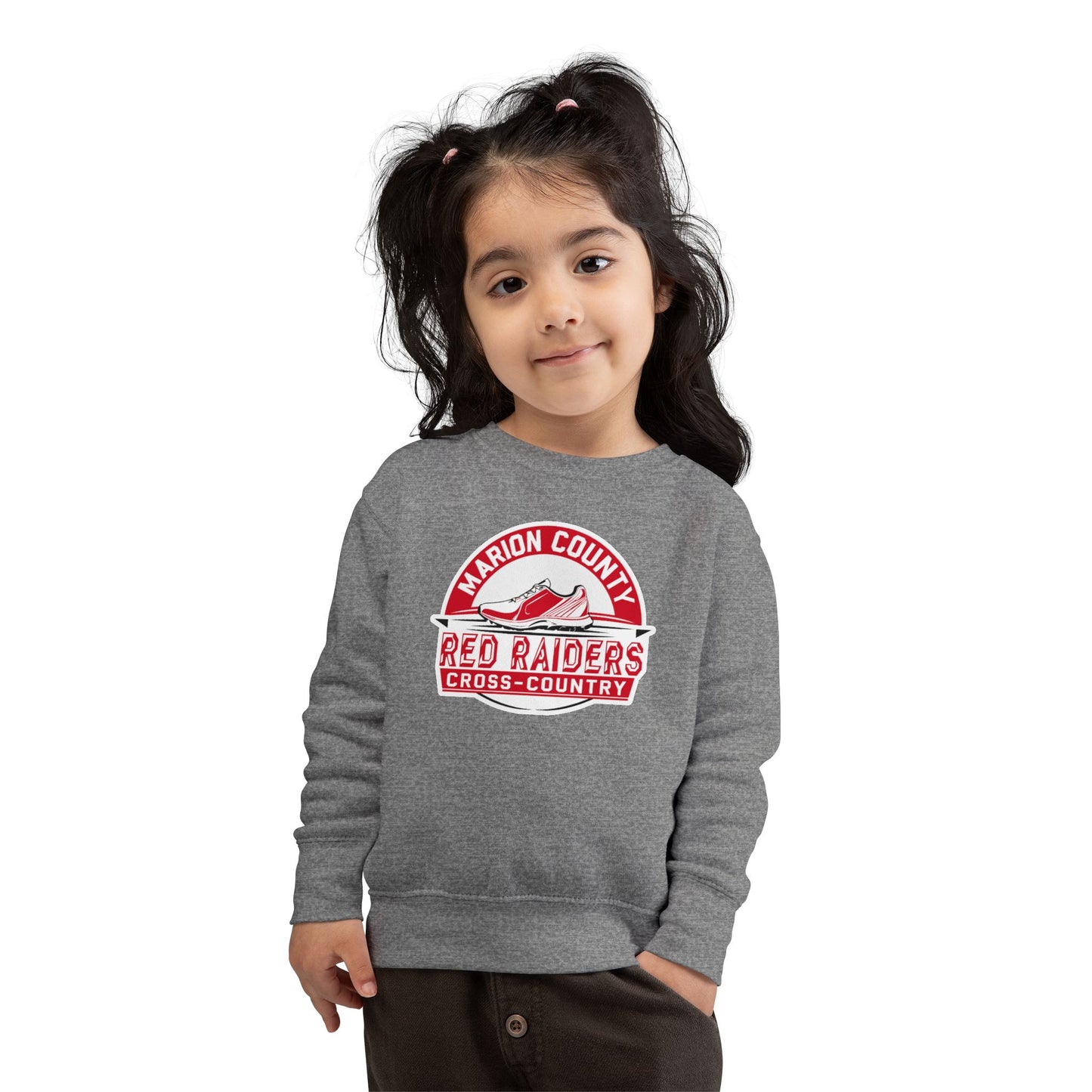 Toddler Crewneck Sweatshirt \ Marion County Red Raiders Cross-Country \ MCCC1