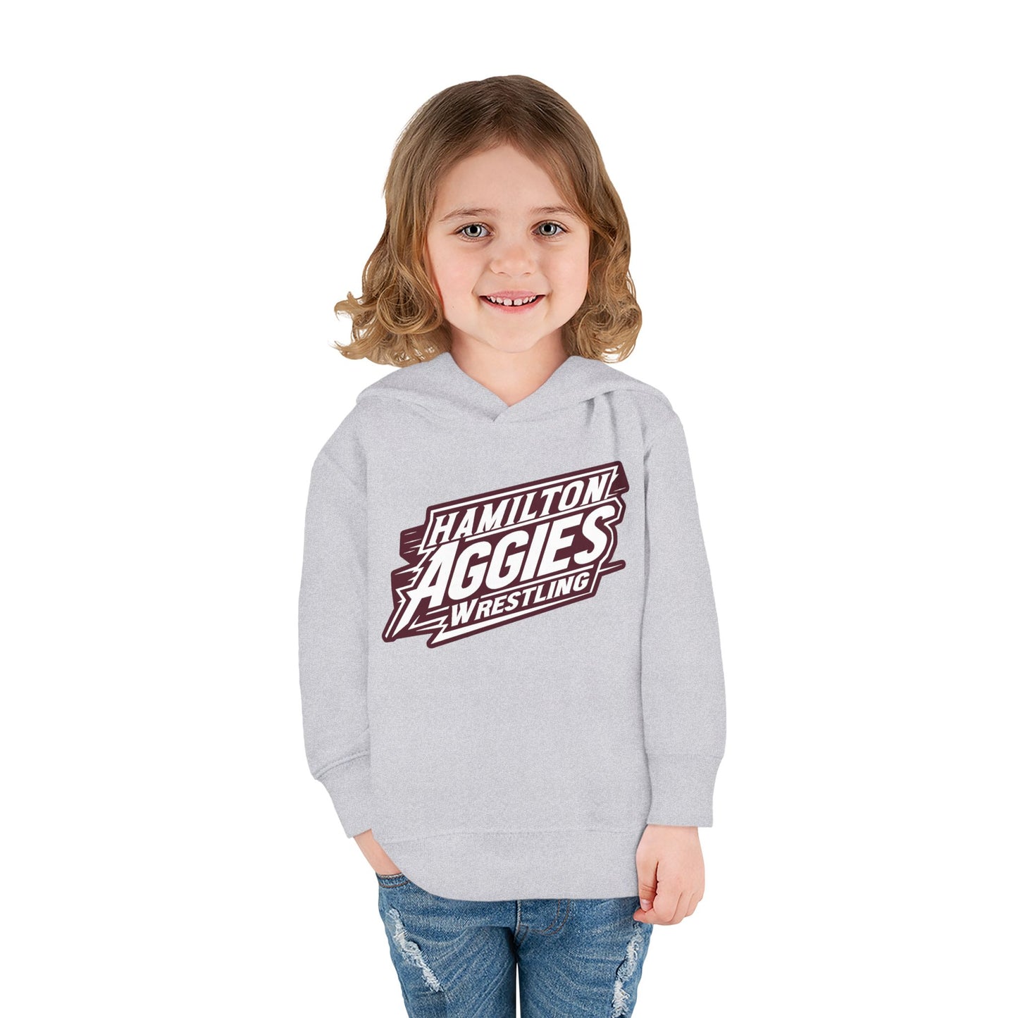 Toddler Hoodie Sweatshirt \ Hamilton Aggies Wrestling \ HAW1
