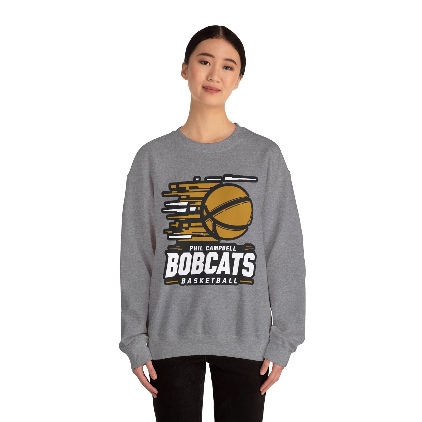 Adult Crewneck Sweatshirt \ Phil Campbell Bobcats Basketball \ PCBBK2