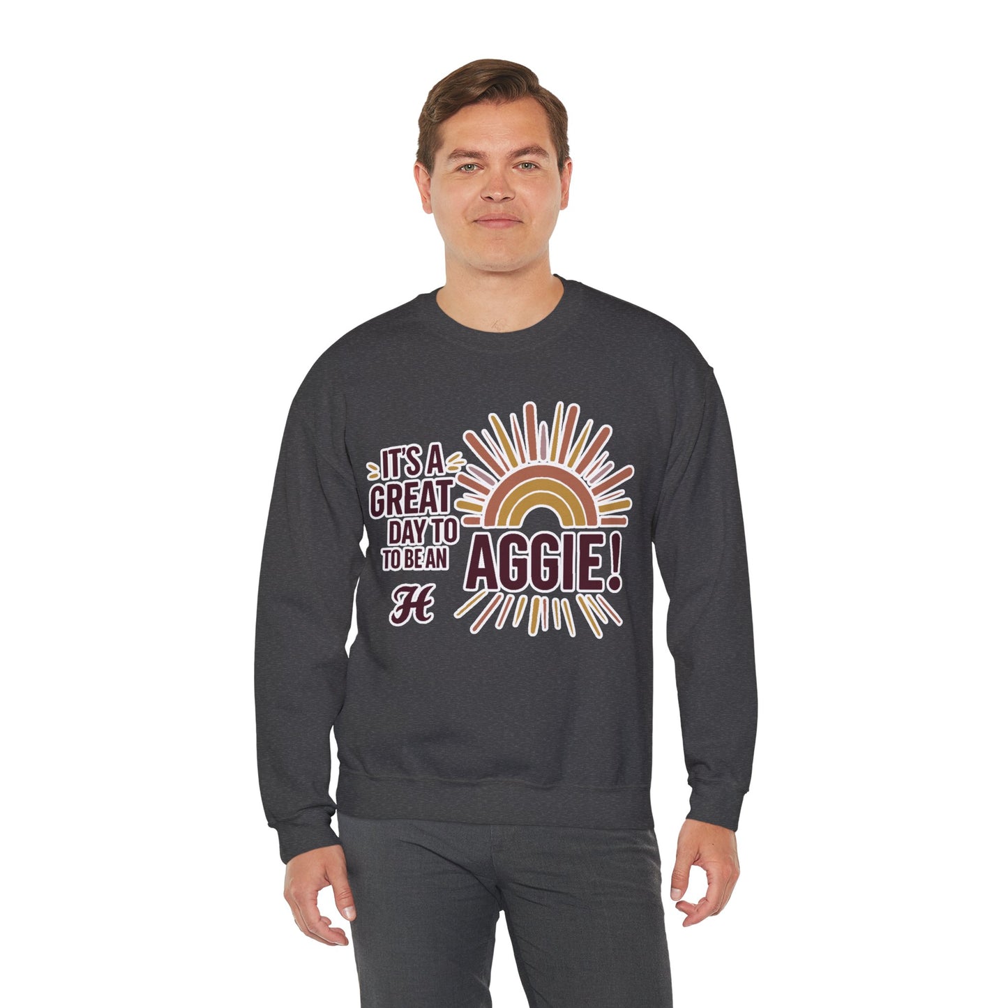 Adult Crewneck Sweatshirt \ It's a Great Day to be an Aggie! \ GDA1