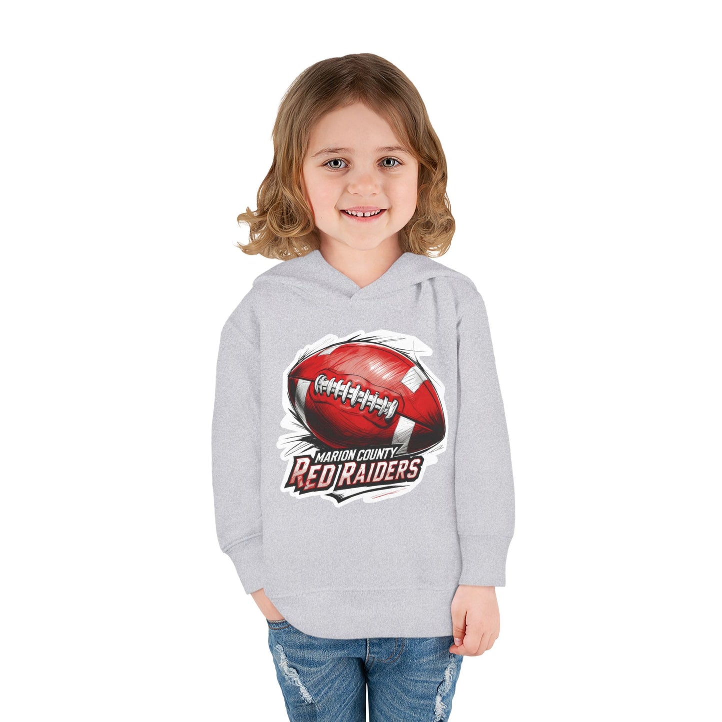 Toddler  Hoodie Sweatshirt \ Marion County Red Raiders Football \ MCF1