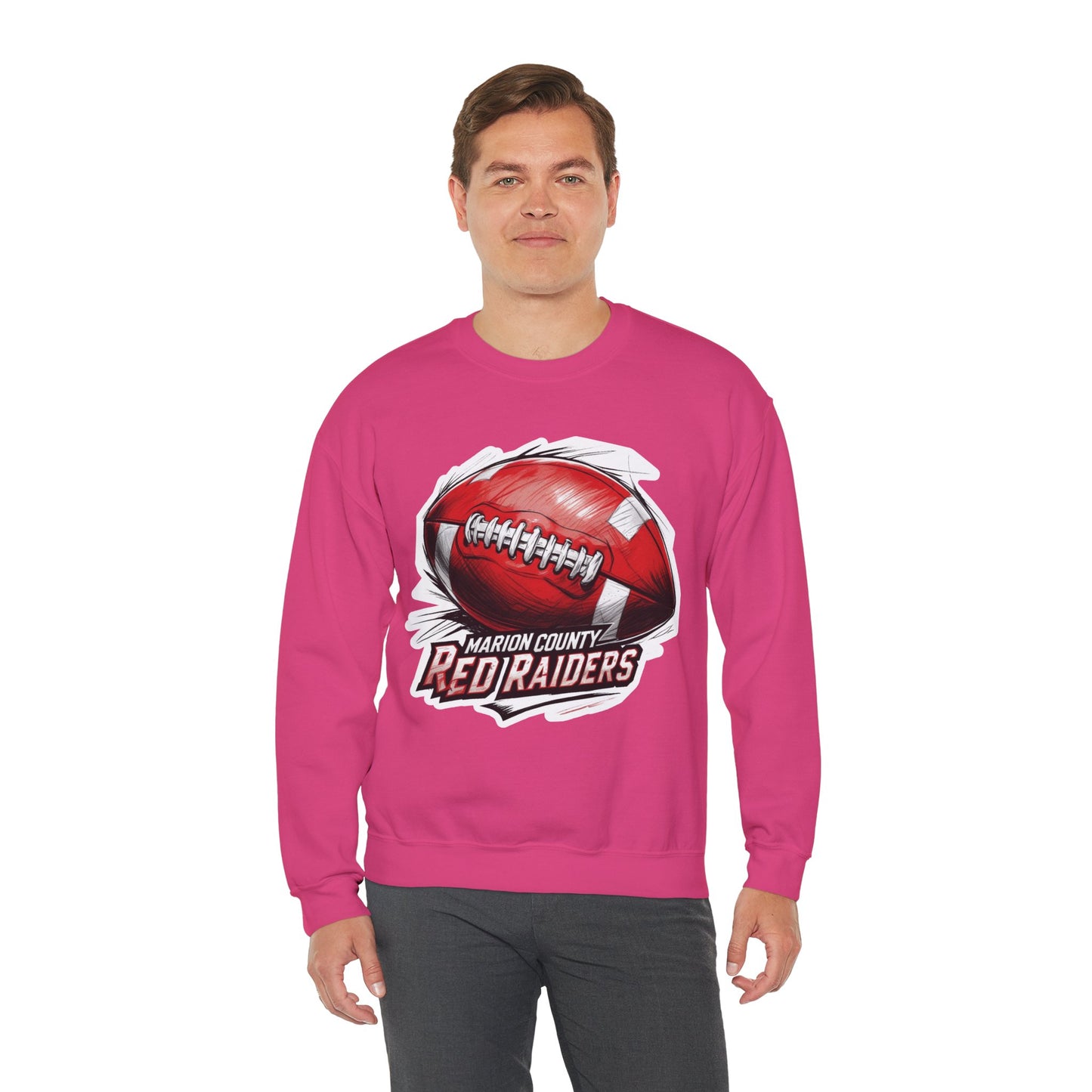 Adult Crewneck Sweatshirt \ Marion County Red Raiders Football \ MCF1