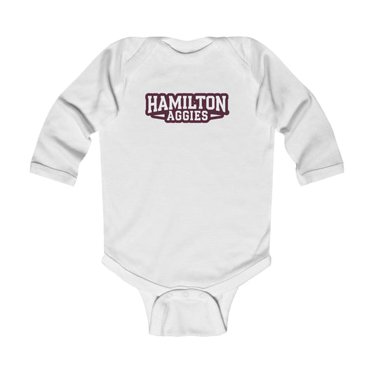 Long Sleeve Baby Bodysuit \ Hamilton Aggies \ HA3