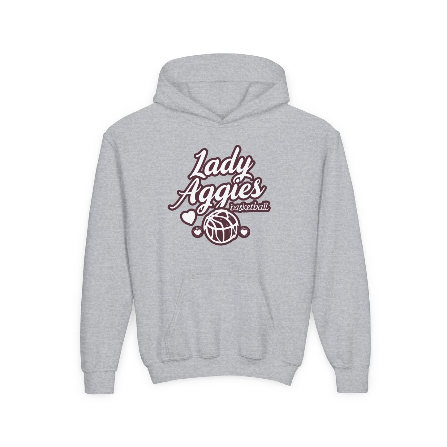 Youth Hoodie Sweatshirt \ Hamilton Aggies Basketball \ HABBG2