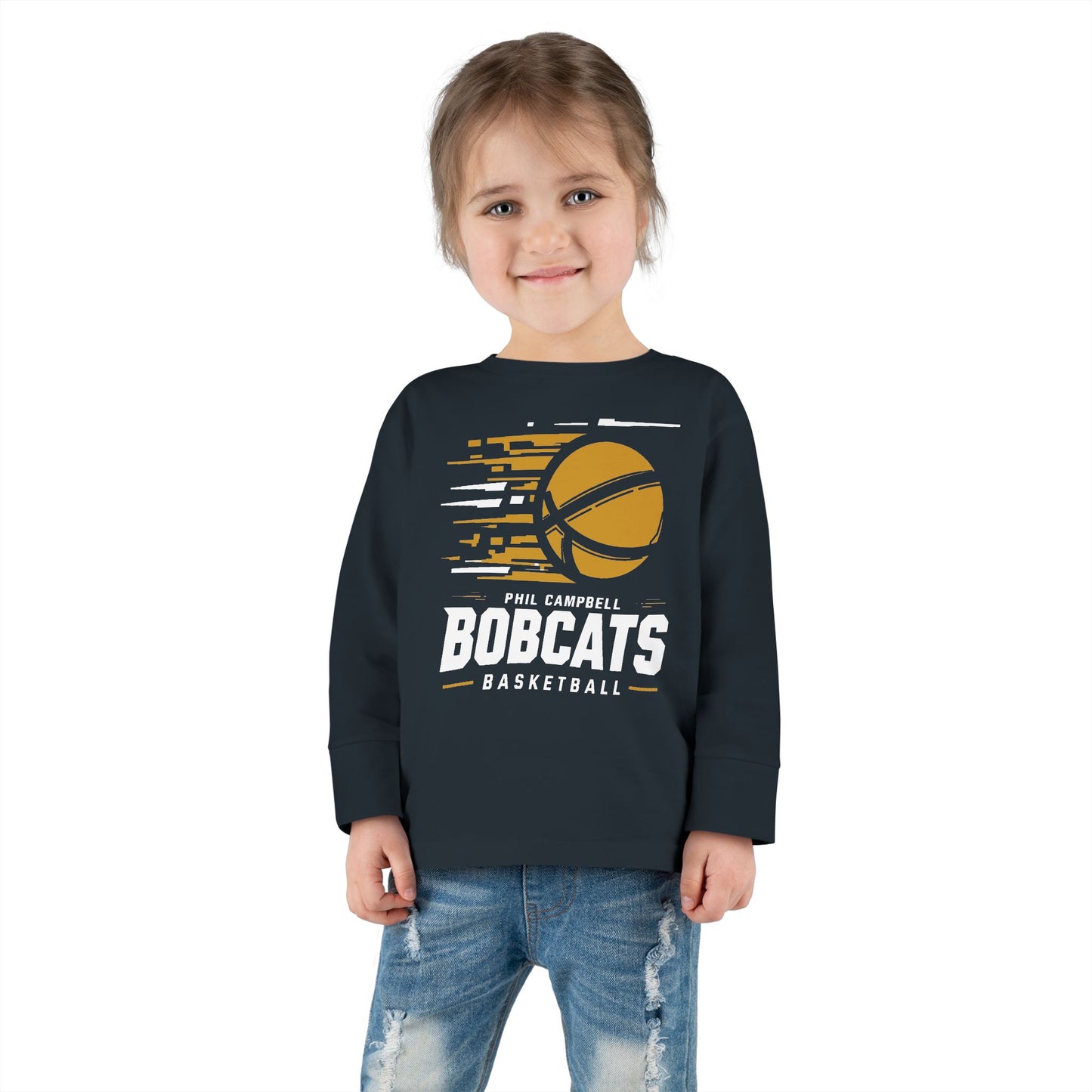 Toddler Long Sleeve Tee \ Phil Campbell Bobcats Basketball \ PCBBK2