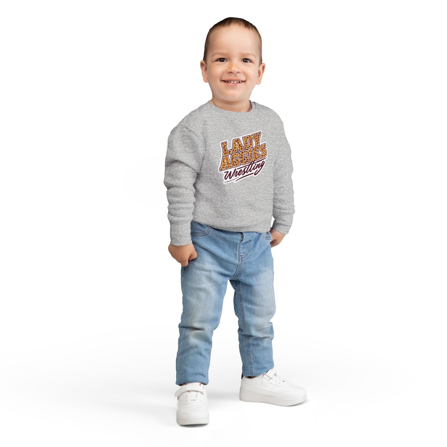 Toddler Crewneck Sweatshirt \ Hamilton Aggies Wrestling \ HAWG3