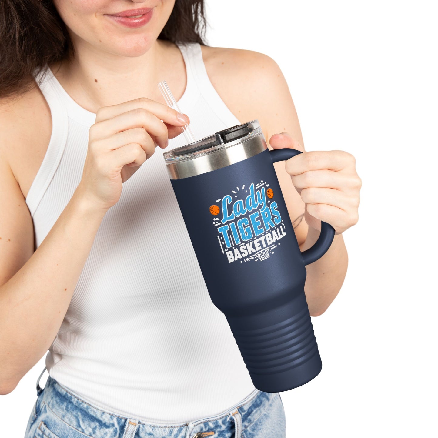 40oz Insulated Tumbler \ Brilliant Tigers Basketball \ BTBKG1