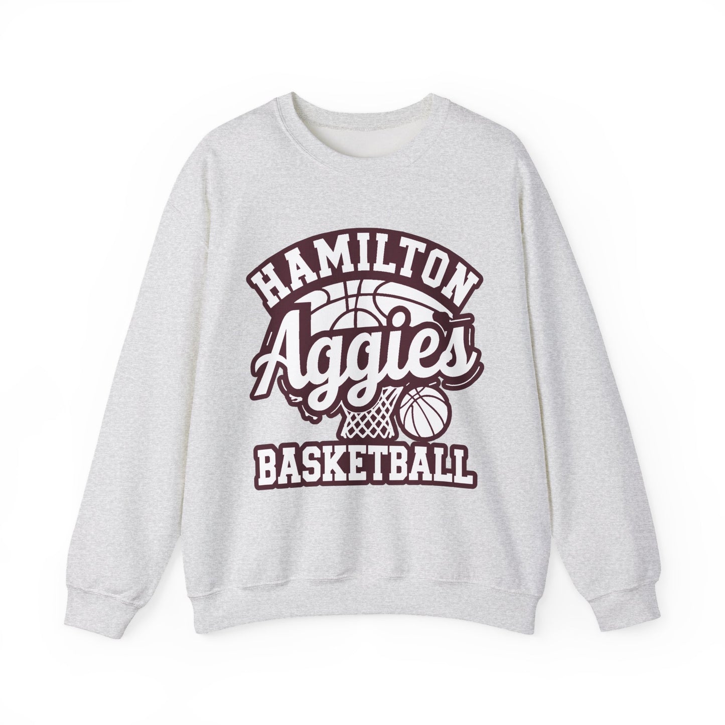 Adult Crewneck Sweatshirt \ Hamilton Aggies Basketball \ HABKG1