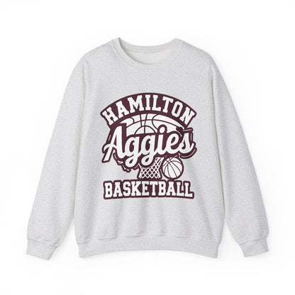 Adult Crewneck Sweatshirt \ Hamilton Aggies Basketball \ HABKG1