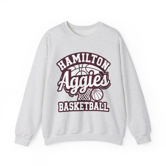 Adult Crewneck Sweatshirt \ Hamilton Aggies Basketball \ HABKG1